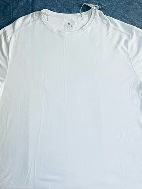 Men's White Performance Crewneck Short-Sleeve Tee